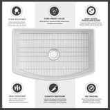 GETPRO White Farmhouse Sink 30 inch Curved Apron Front Farm Sink Fireclay Big Single Bowl Kitchen Sink Arc Shaped Deep Large Capacity with Accessories Protective Bottom Grid and Kitchen Sink Strainer