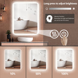 30 in. W x 36 in. H Large Rectangular Frameless Defogger Backlit Wall Mounted LED Light Bathroom Vanity Mirror in Silver