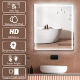 30 in. W x 36 in. H Large HD Rectangular Frameless Smart Touch Sencer Wall Mounted LED Bathroom Vanity Mirror in Silver