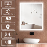 30 in. W x 36 in. H Large Rectangular Frameless Defogger Backlit Wall Mounted LED Light Bathroom Vanity Mirror in Silver