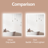 30 in. W x 36 in. H Large Rectangular Frameless Defogger Backlit Wall Mounted LED Light Bathroom Vanity Mirror in Silver