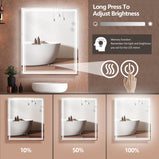 30 in. W x 36 in. H Large HD Rectangular Frameless Smart Touch Sencer Wall Mounted LED Bathroom Vanity Mirror in Silver