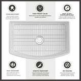 GETPRO White Farmhouse Sink 33 inch Curved Apron Front Farm Sink Fireclay Big Single Bowl Kitchen Sink Arc Shaped Deep Large Capacity with Accessories Protective Bottom Grid and Kitchen Sink Strainer