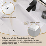 GETPRO 48" Light Grey Bathroom Vanity Cabinet With Sink Combo Set, Modern Solid Wood Frame Bathroom Storage Vanity With Single Sink, Led Lighted Mirror, 2 Soft Closing Doors & 1 Full Extension Drawers