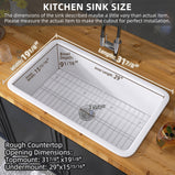 GETPRO Drop in Kitchen Sink 27 X 19 Topmount & Undermount Kitchen Sink Dual Mount White Kitchen Sink Single Bowl Fireclay Farmhouse Kitchen Sinks with Modern Accessory Kit