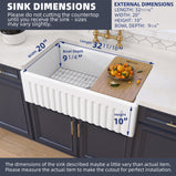 GETPRO Farmhouse Sink 33X20 Fireclay White Kitchen Sink with Workstation Single Bowl Farm Sink Apron Front Single Bowl Modern Sink with Luxury Bottom Grid and Kitchen Sink Drain