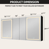 GETPRO Lighted Medicine Cabinets 60x30 inch LED Medicine Cabinet Mirror for Bathroom Black Aluminum Surface Mount Anti-fogger Function 3 Color Temperature Adjustable Brightness