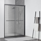 GETPRO Laminated Glass Shower Doors Bypass Double Sliding Framed Shower Enclosure