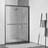 GETPRO 06 Laminated Glass Shower Doors Bypass Double Sliding Framed Shower Enclosure