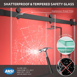 GETPRO Shower Doors 68-72” W x 79” H with Soft Closing 3/8" Clear Tempered Glass, Double Sliding Glass Shower Door Frameless Aluminium Alloy Hardware Matt Black