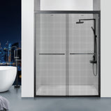 GETPRO Laminated Glass Shower Doors Bypass Double Sliding Framed Shower Enclosure