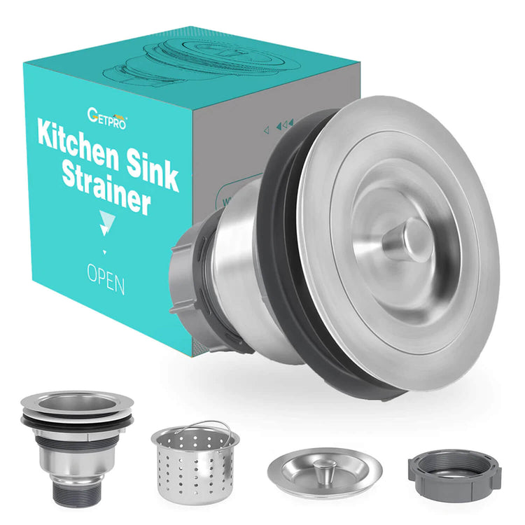 3 inch Kitchen Sink Drain Assembly with Strainer - 304 Stainless Steel Strainer and Drain Kit